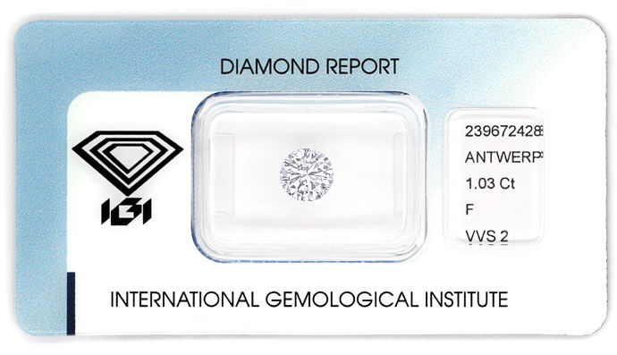 Foto 1 - Diamant 1,03 Top Wesselton F VVS Brillant IGI Expertise, D6744