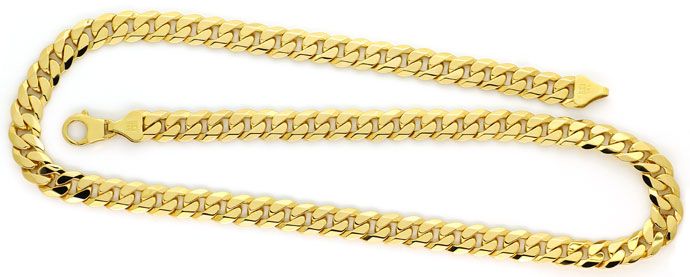 Foto 1 - Schwere Flachpanzergoldkette 60cm Länge in 14K Gelbgold, K3043