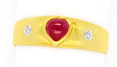 Foto 1 - Gold-Ring, Rubin in Herz Form! Diamanten! 14Karat/585!, S0951