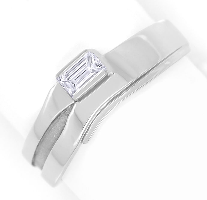 Foto 2 - Extravaganter Designer-Platin Ring mit Diamant Baguette, S1728