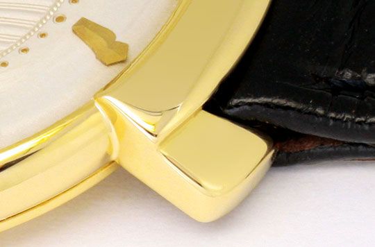 Foto 4 - Le Coultre Vintage Lederband Gelbgold Herren-Armbanduhr, U2105