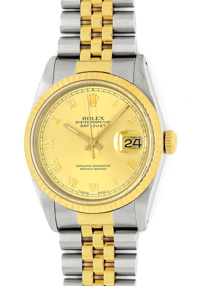 Foto 2 - Rolex Datejust Herren-Armbanduhr Stahl-Gold Jubileeband, U2508